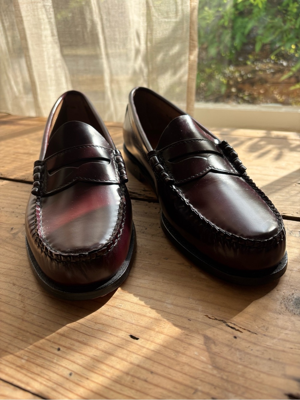 Men's Leather Penny Loafer in Burgundy - Picture 7 of 11